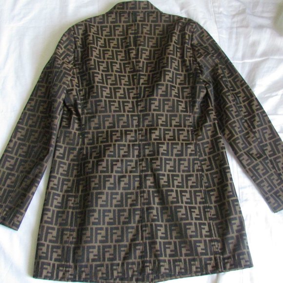 Rare FENDI Vintage Zucca Canvas dress-y trench/coat/jacket IT 42,US 2-6,XS-S - Picture 7 of 11